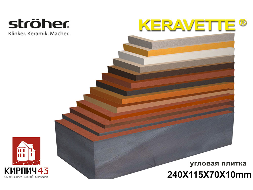  Угловая плитка Stroher KERAVETTE 2610 240Х115X52Х11мм 370.00  руб.